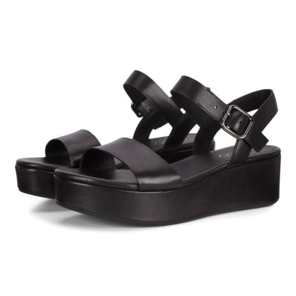 ECCO SHOES -ELEVATE PLATEAU FLAT WOMEN'S SANDAL-BLACK