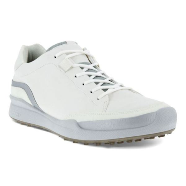 ECCO SHOES -MEN'S GOLF BIOM HYBRID LACED-WHITE/SILVER METALLIC/WHITE