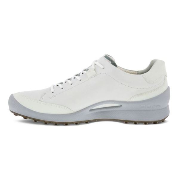 ECCO SHOES -MEN'S GOLF BIOM HYBRID LACED-WHITE/SILVER METALLIC/WHITE