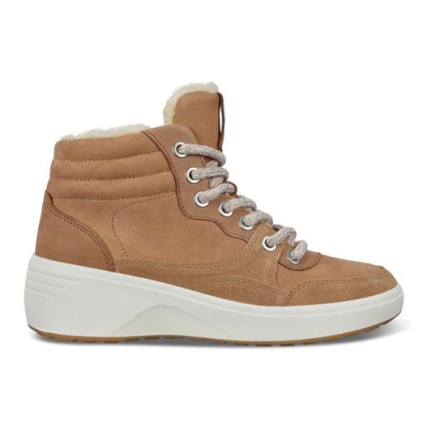 ECCO SHOES -SOFT 7 WEDGE TRED WOMEN'S BOOT-CASHMERE/WHISKEY