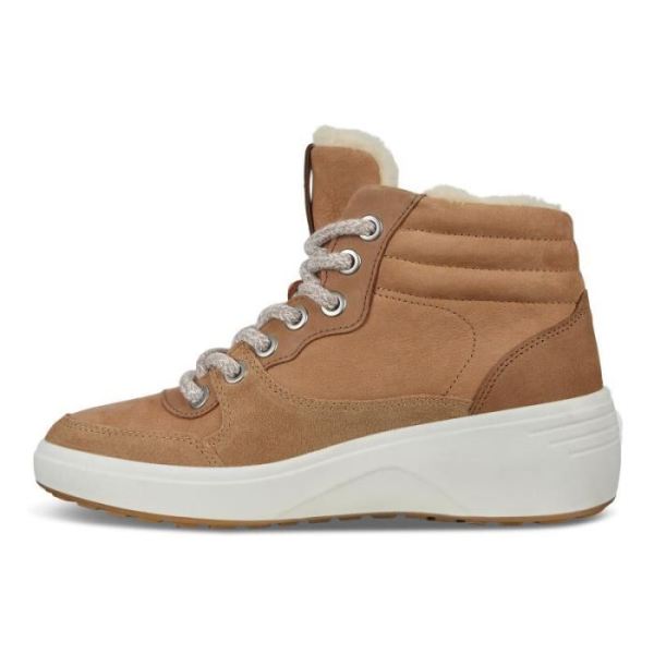 ECCO SHOES -SOFT 7 WEDGE TRED WOMEN'S BOOT-CASHMERE/WHISKEY