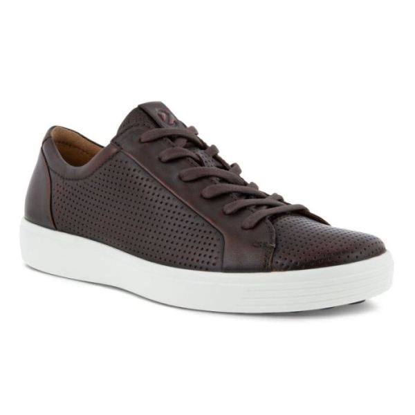 ECCO SHOES -SOFT 7 MEN'S LACED SHOES-COGNAC