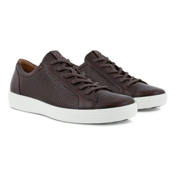 ECCO SHOES -SOFT 7 MEN'S LACED SHOES-COGNAC