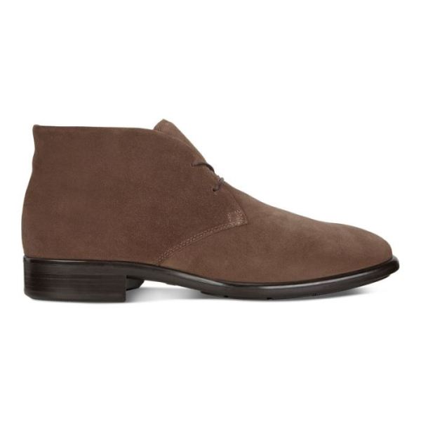 ECCO SHOES -CITYTRAY MEN'S SUEDE ANKLE BOOT-DARK CLAY