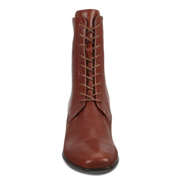 ECCO SHOES -SHAPE 60 WOMEN'S SQUARED LACE-UP BOOT-COGNAC