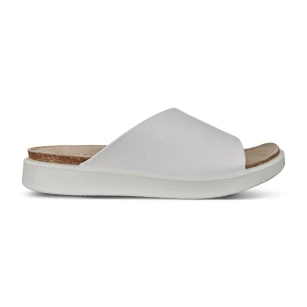 ECCO SHOES -CORKSPHERE WOMEN'S SLIP-ON SANDALS-BRIGHT WHITE