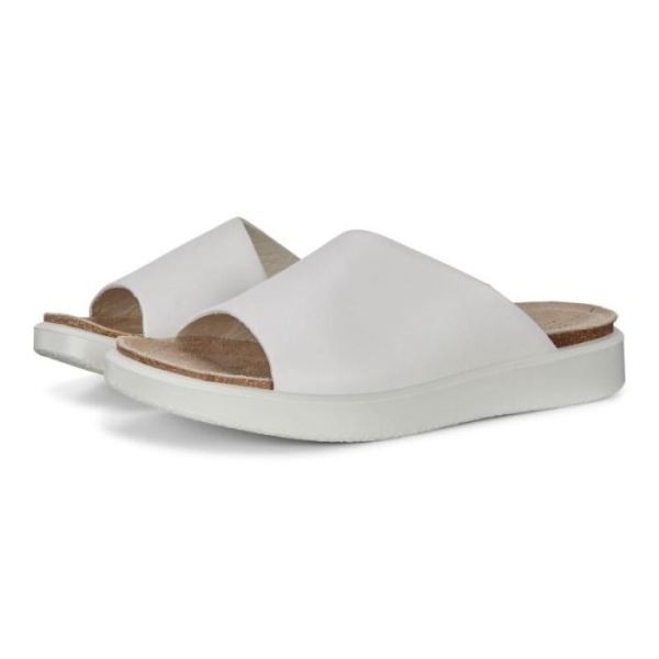 ECCO SHOES -CORKSPHERE WOMEN'S SLIP-ON SANDALS-BRIGHT WHITE