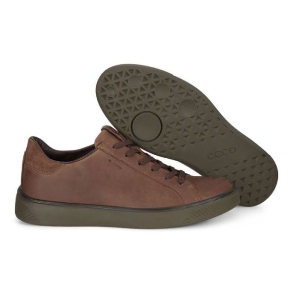 ECCO SHOES -STREET TRAY MEN'S GTX SNEAKER-COCOA BROWN/COCOA BROWN