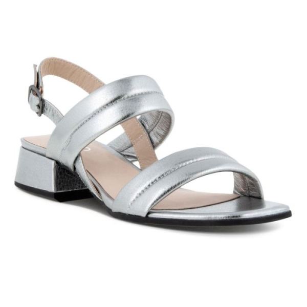 ECCO SHOES -ELEVATE SQUARED WOMEN'S SANDAL-ALUSILVER