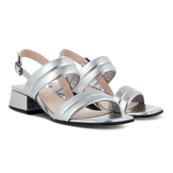 ECCO SHOES -ELEVATE SQUARED WOMEN'S SANDAL-ALUSILVER