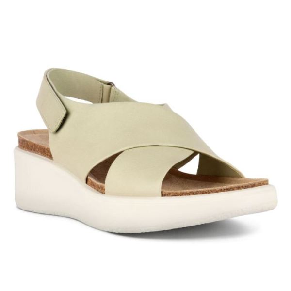 ECCO SHOES -FLOWT WEDGE CORK WOMEN'S SANDAL-MATCHA