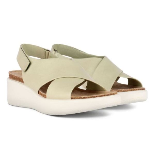 ECCO SHOES -FLOWT WEDGE CORK WOMEN'S SANDAL-MATCHA