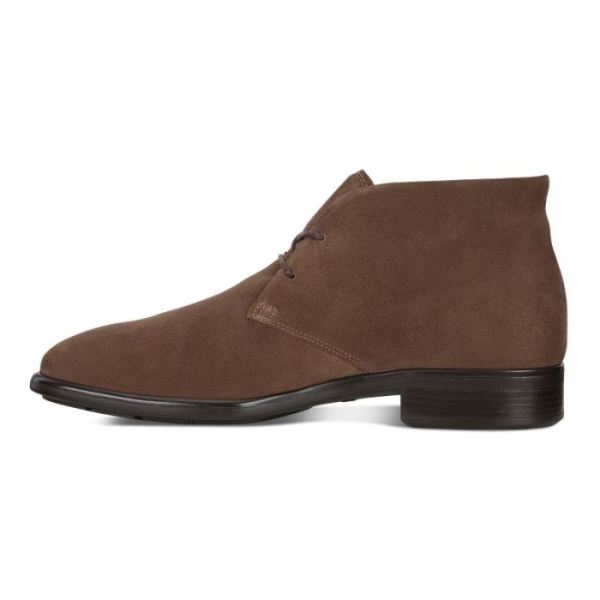 ECCO SHOES -CITYTRAY MEN'S SUEDE ANKLE BOOT-DARK CLAY