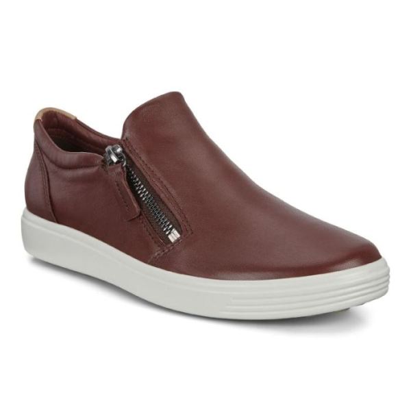 ECCO SHOES -SOFT 7 WOMEN'S SLIP-ON SHOES-CHOCOLAT