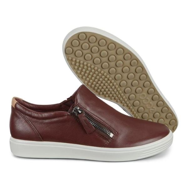 ECCO SHOES -SOFT 7 WOMEN'S SLIP-ON SHOES-CHOCOLAT