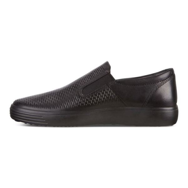 ECCO SHOES -SOFT 7 MEN'S SLIP-ON SNEAKERS-BLACK