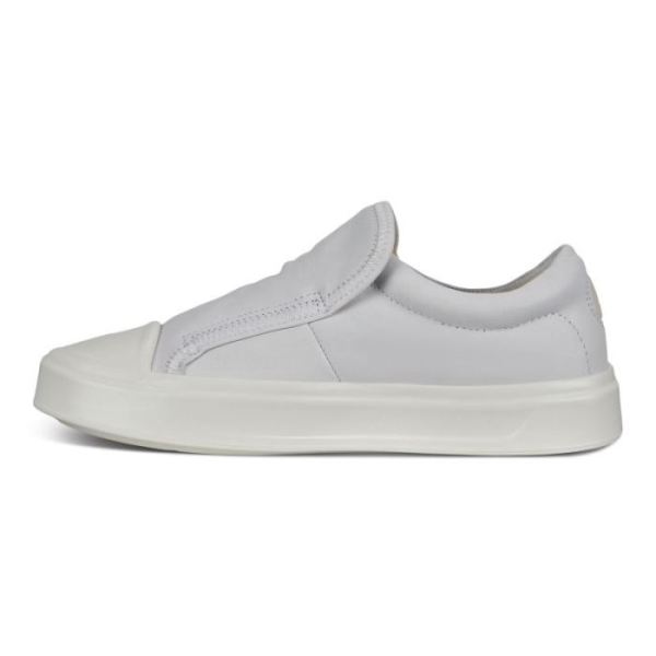 ECCO SHOES -FLEXURE T-CAP WOMEN'S SLIP-ON SNEAKERS-WHITE