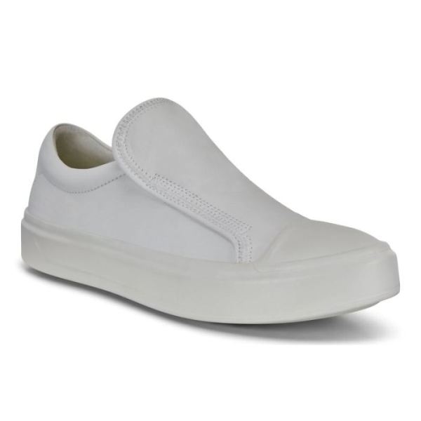 ECCO SHOES -FLEXURE T-CAP WOMEN'S SLIP-ON SNEAKERS-WHITE