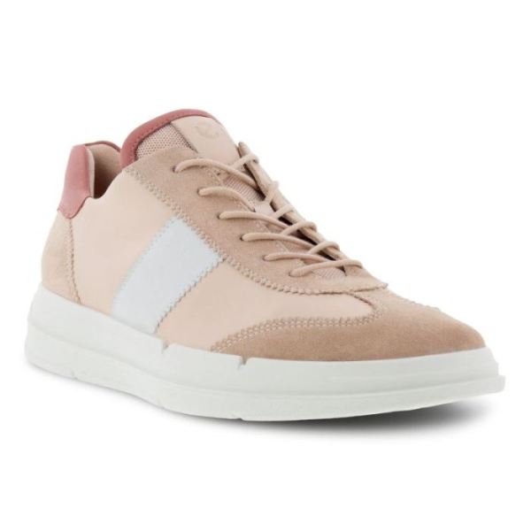 ECCO SHOES -SOFT X WOMEN'S RETRO-INSPIRED SNEAKER-ROSE DUST/ROSE DUST/WHITE/DAMASK ROSE