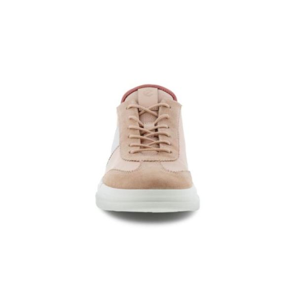 ECCO SHOES -SOFT X WOMEN'S RETRO-INSPIRED SNEAKER-ROSE DUST/ROSE DUST/WHITE/DAMASK ROSE