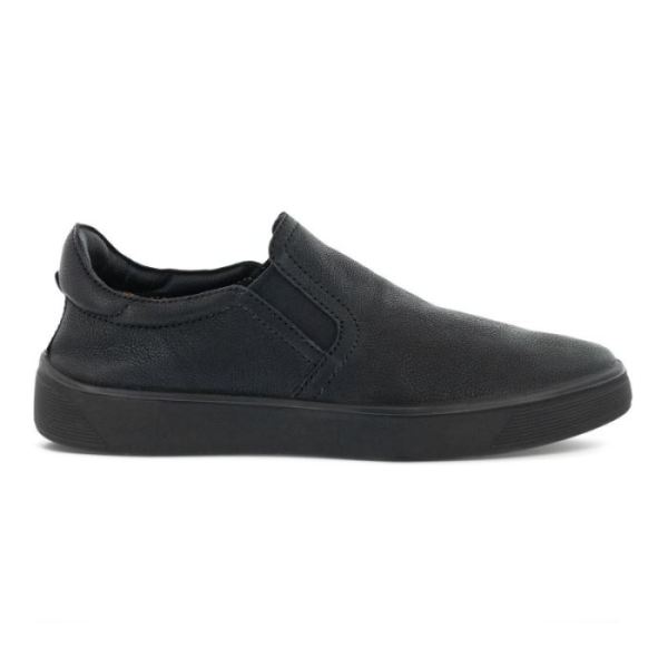 ECCO SHOES -STREET TRAY MEN'S RETRO SLIP-ON-BLACK