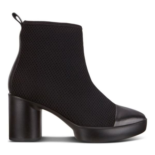 ECCO SHOES -SHAPE SCULPTED MOTION 55 KNIT ANKLE BOOTS-BLACK/BLACK