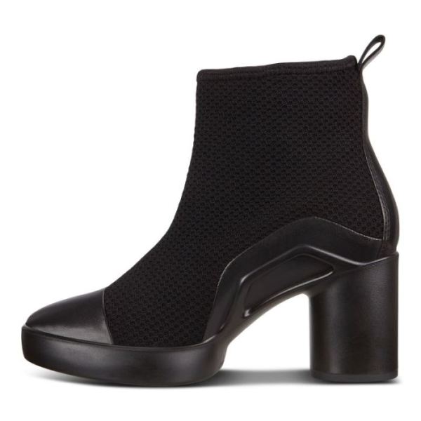 ECCO SHOES -SHAPE SCULPTED MOTION 55 KNIT ANKLE BOOTS-BLACK/BLACK