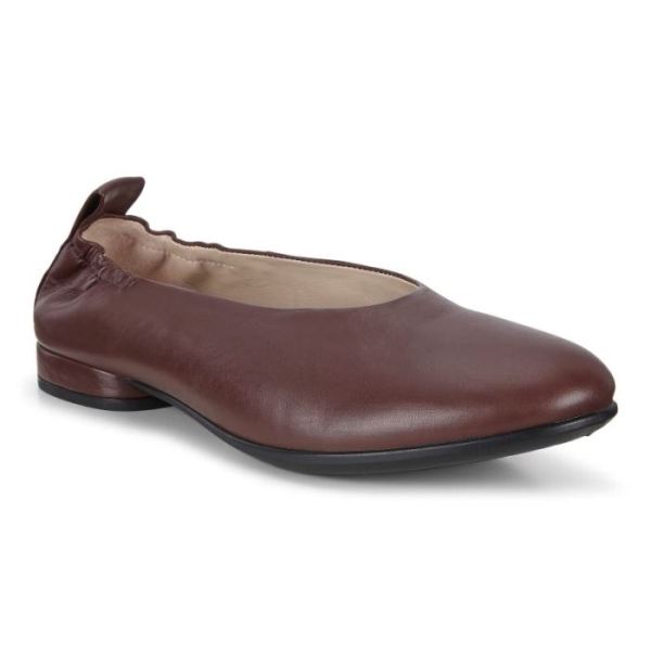 ECCO SHOES -ANINE WOMEN'S FLAT BALLERINA-CHOCOLATE