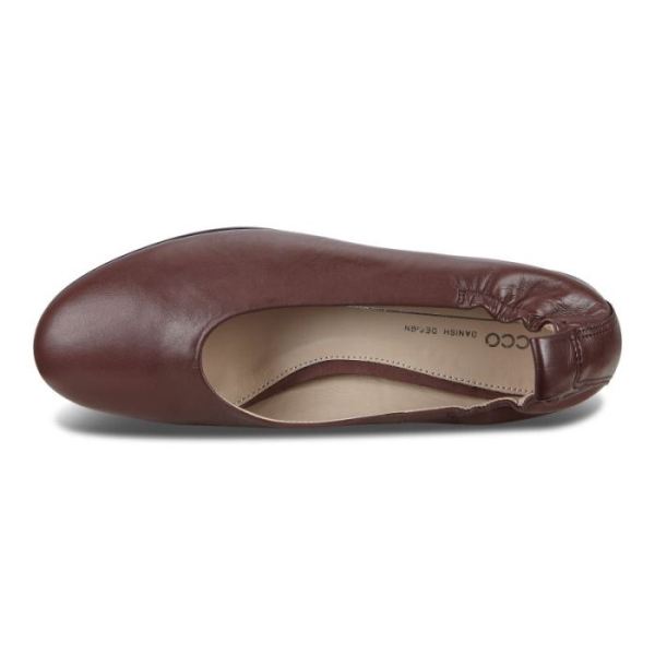 ECCO SHOES -ANINE WOMEN'S FLAT BALLERINA-CHOCOLATE