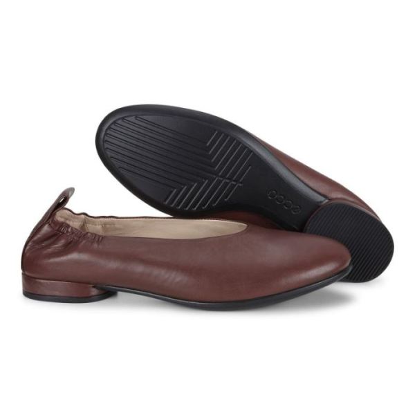 ECCO SHOES -ANINE WOMEN'S FLAT BALLERINA-CHOCOLATE