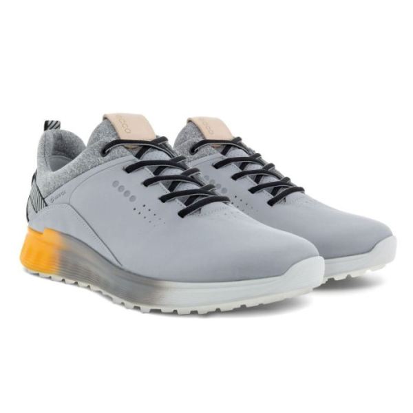 ECCO SHOES -MEN'S S-THREE SPIKELESS GOLF SHOES-SILVER GREY