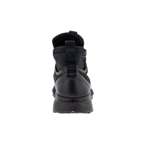 ECCO SHOES -ZIPFLEX MEN'S HI-TOP-BLACK/BLACK