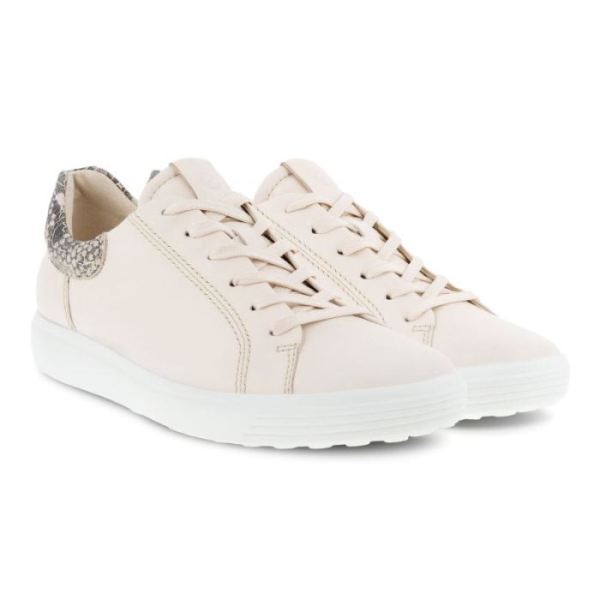 ECCO SHOES -SOFT 7 WOMEN'S STREET SNEAKER 2.0-LIMESTONE/LIMESTONEBLACK