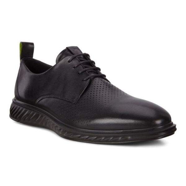 ECCO SHOES -ST.1 HYBRID LITE PLAIN-TOE DERBY SHOES-BLACK