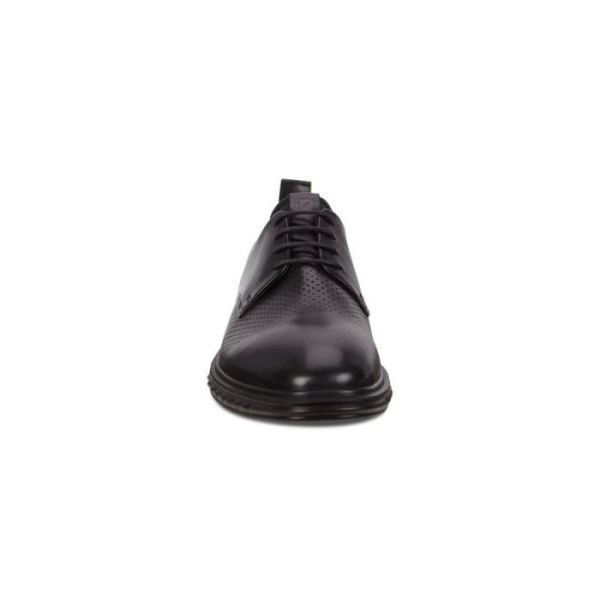 ECCO SHOES -ST.1 HYBRID LITE PLAIN-TOE DERBY SHOES-BLACK