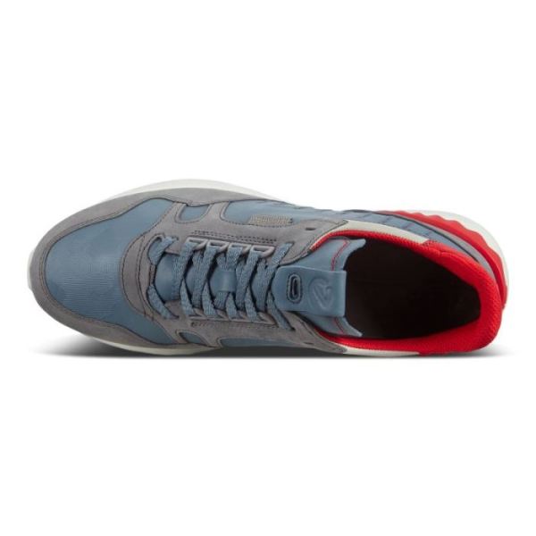 ECCO SHOES -ASTIR MEN'S SNEAKERS-TITANIUM/MIRAGE/CONCRETE/SCARLET