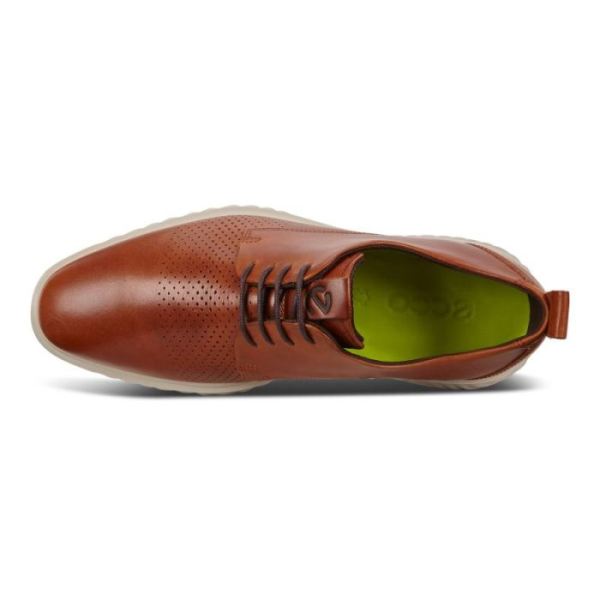 ECCO SHOES -ST.1 HYBRID LITE PLAIN-TOE DERBY SHOES-AMBER