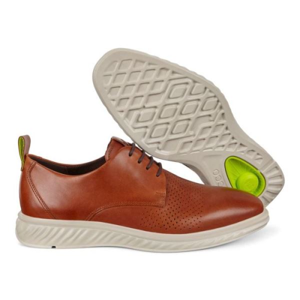 ECCO SHOES -ST.1 HYBRID LITE PLAIN-TOE DERBY SHOES-AMBER