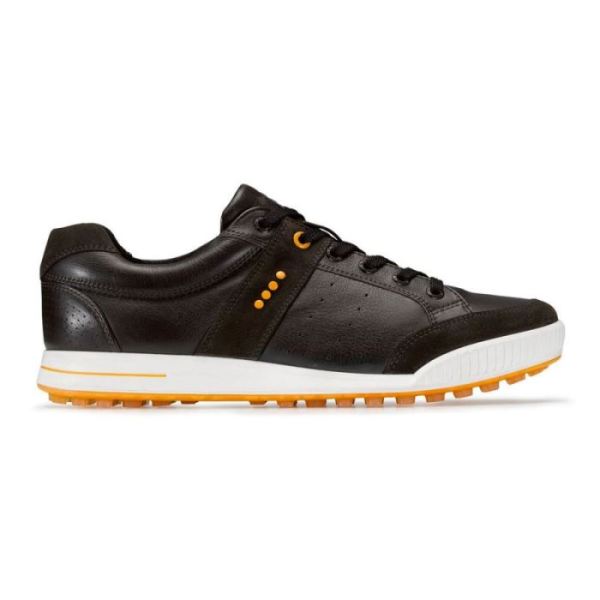 ECCO SHOES -ORIGINAL GOLF STREET MEN'S GOLF SHOE-LICORICE/COFFEE/FANTA