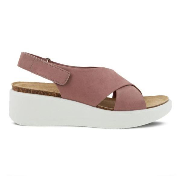 ECCO SHOES -FLOWT WEDGE CORK WOMEN'S SANDAL-WOODROSE