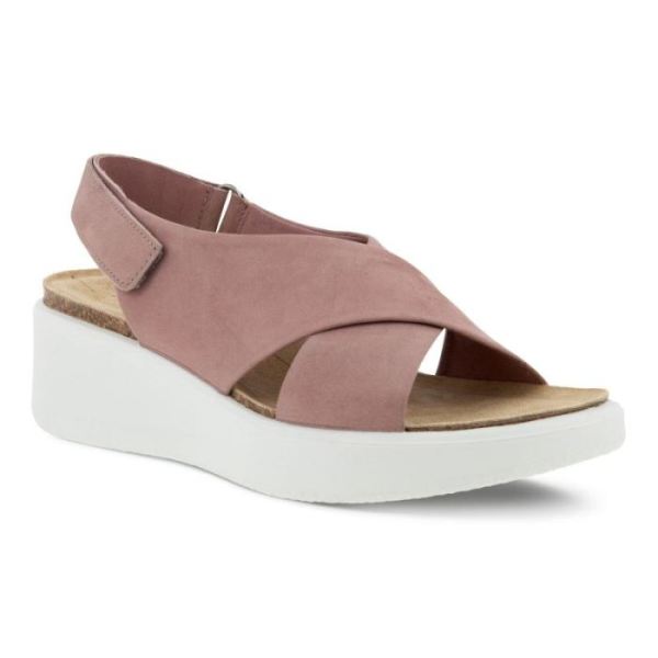 ECCO SHOES -FLOWT WEDGE CORK WOMEN'S SANDAL-WOODROSE