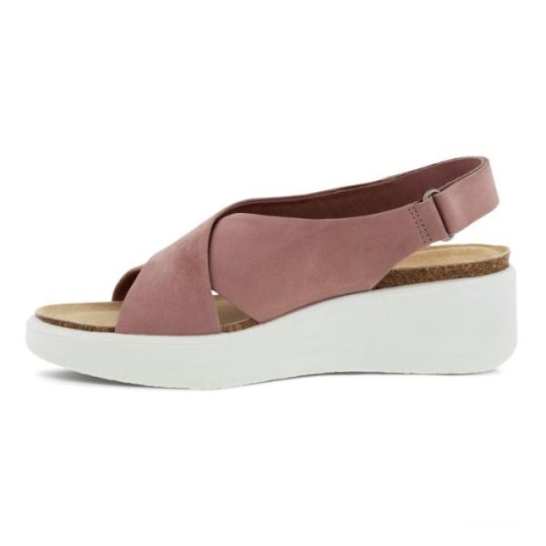 ECCO SHOES -FLOWT WEDGE CORK WOMEN'S SANDAL-WOODROSE