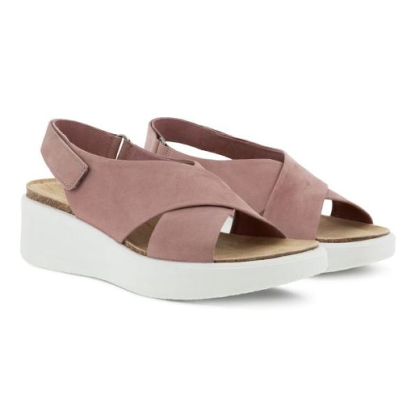 ECCO SHOES -FLOWT WEDGE CORK WOMEN'S SANDAL-WOODROSE