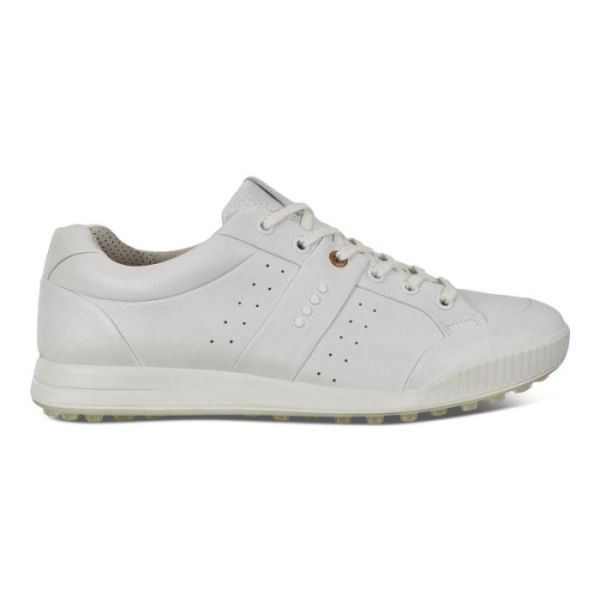 ECCO SHOES -MEN'S GOLF STREET 10 GOLF SHOES-BRIGHT WHITE