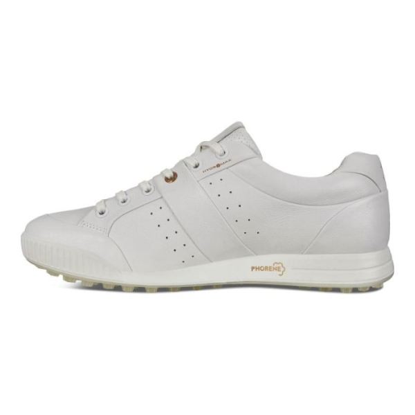 ECCO SHOES -MEN'S GOLF STREET 10 GOLF SHOES-BRIGHT WHITE