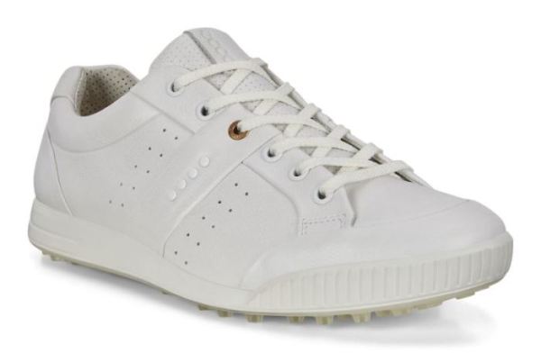 ECCO SHOES -MEN'S GOLF STREET 10 GOLF SHOES-BRIGHT WHITE