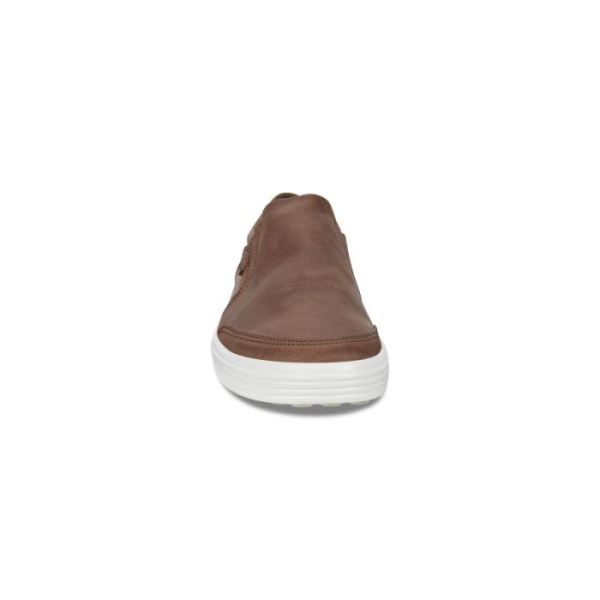 ECCO SHOES -SOFT 7 MEN'S SLIP-ON SNEAKERS-COCOA BROWN