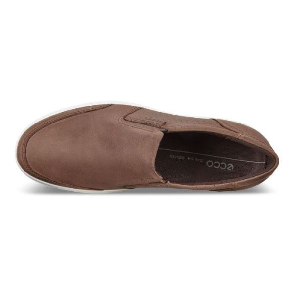 ECCO SHOES -SOFT 7 MEN'S SLIP-ON SNEAKERS-COCOA BROWN