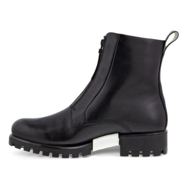 ECCO SHOES -MODTRAY WOMEN'S FRONT-ZIP MID-CUT BOOT-BLACK