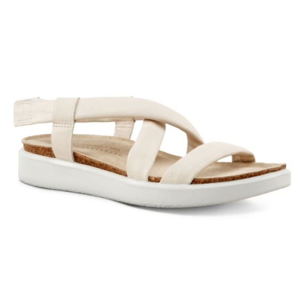 ECCO SHOES -CORKSPHERE WOMEN'S FLAT SANDAL-LIMESTONE